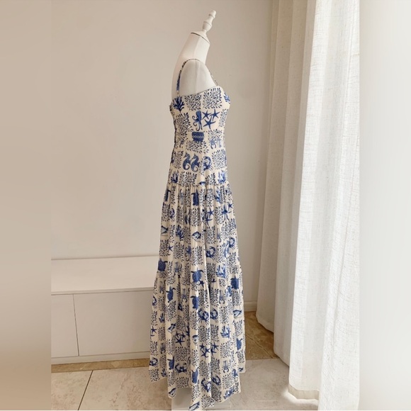 Agua Bendita Blue and White Printed Maxi Dress - Picture 7 of 11